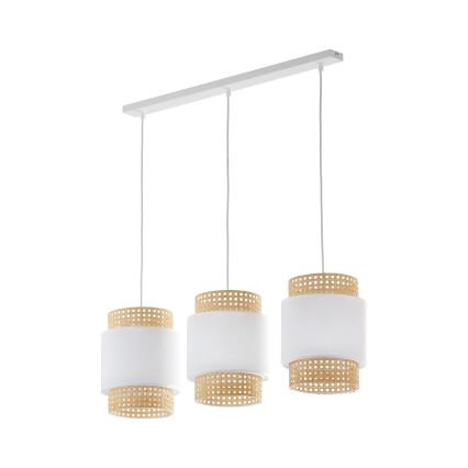 Reservlampskärm till bordslampa och taklampa BOHO, E27, Ø 20 cm, rotting/vit