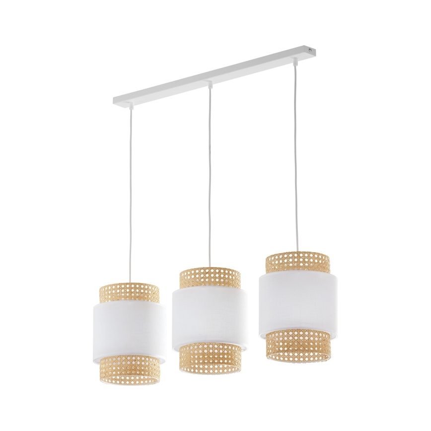 Reservlampskärm till bordslampa och taklampa BOHO, E27, Ø 20 cm, rotting/vit