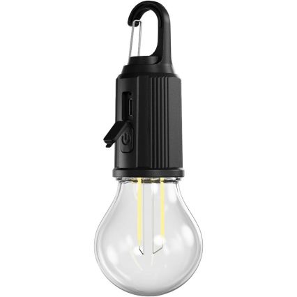 Retlux - Dimbar uppladdningsbar LED-ficklampa LED/0,3W/USB 400 mAh IP44 svart