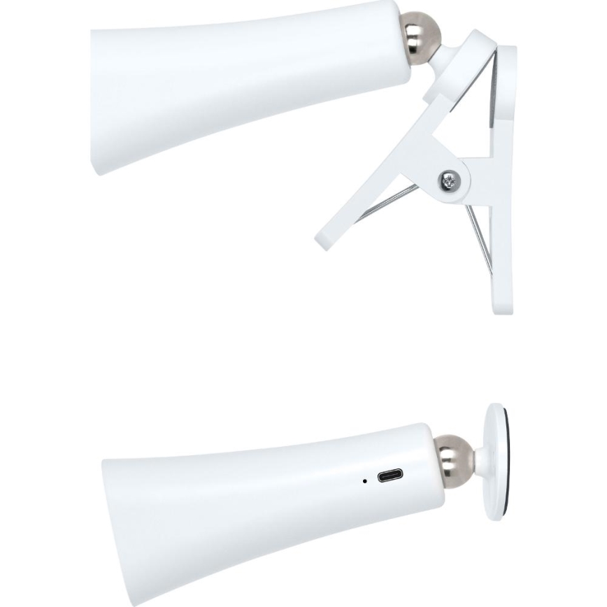 Dimmbar 3-i-1 uppladdningsbar LED-lampa 3W/5V 1200 mAh vit