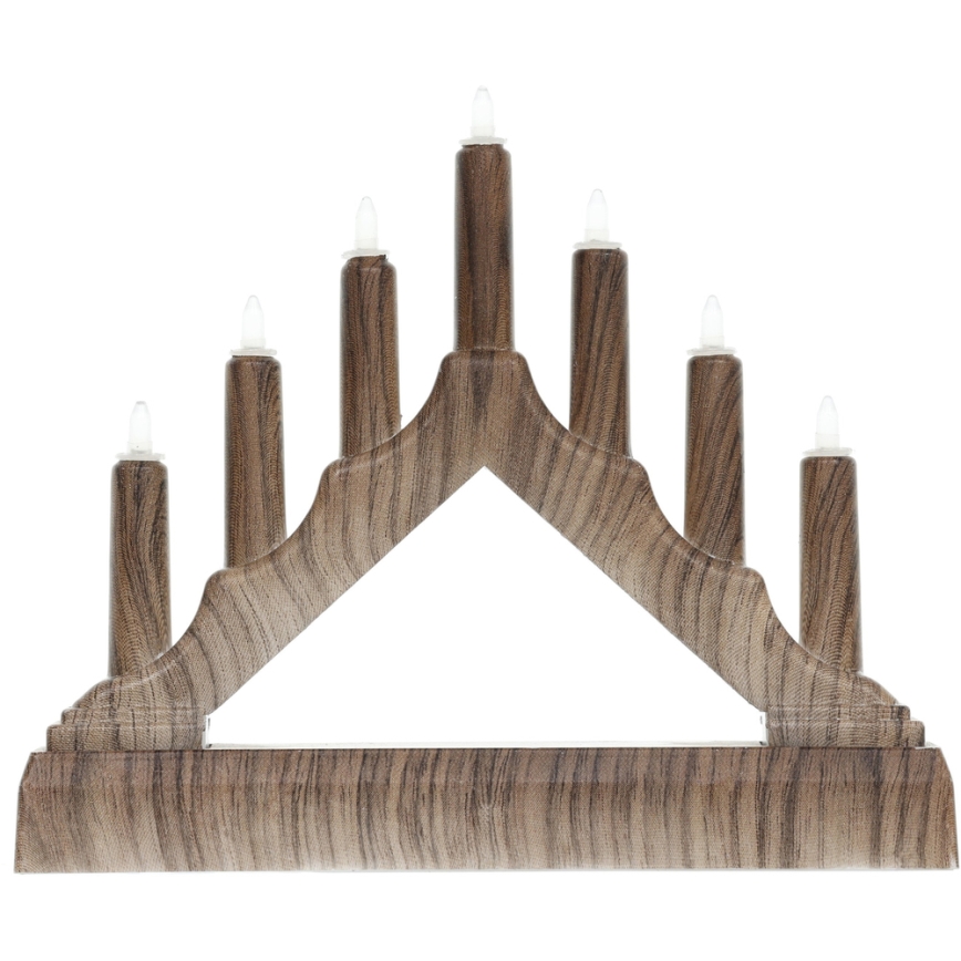 LED Adventsljusstake 7xLED/2xAA varm vit