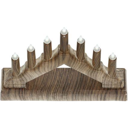 LED Adventsljusstake 7xLED/2xAA varm vit