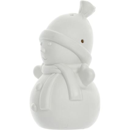 LED Christmas porcelain decoration LED/3xLR44 snögubbe