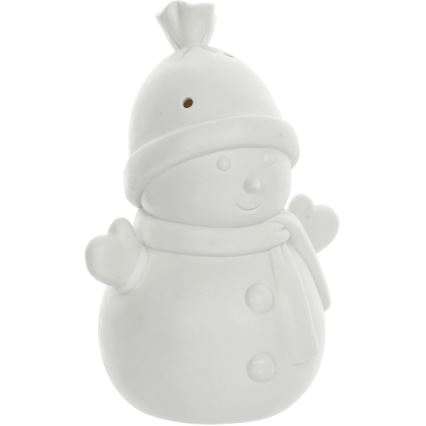 LED Christmas porcelain decoration LED/3xLR44 snögubbe