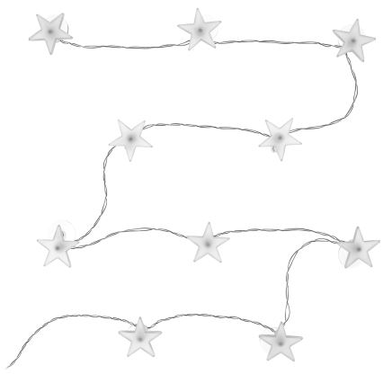 LED Dekorationskedja med sugproppar 10xLED/2xAA 1,8m kallvit