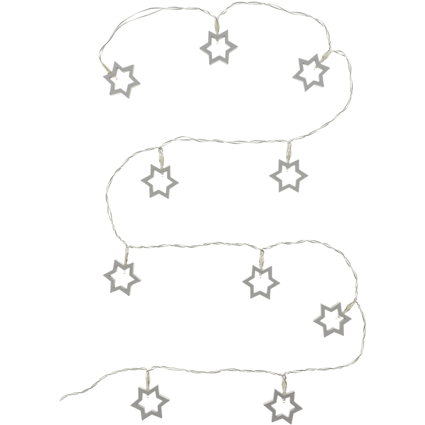 LED dekorativ kedja 10xLED/2xAA 1,8m varm vit