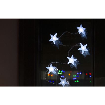 LED-dekorationsslinga med sugproppar 10xLED/2xAA 1,8m kallvit