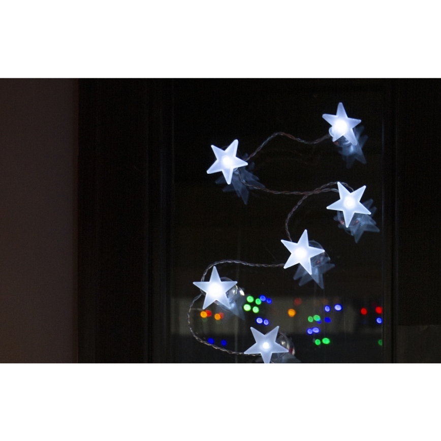 LED-dekorationsslinga med sugproppar 10xLED/2xAA 1,8m kallvit