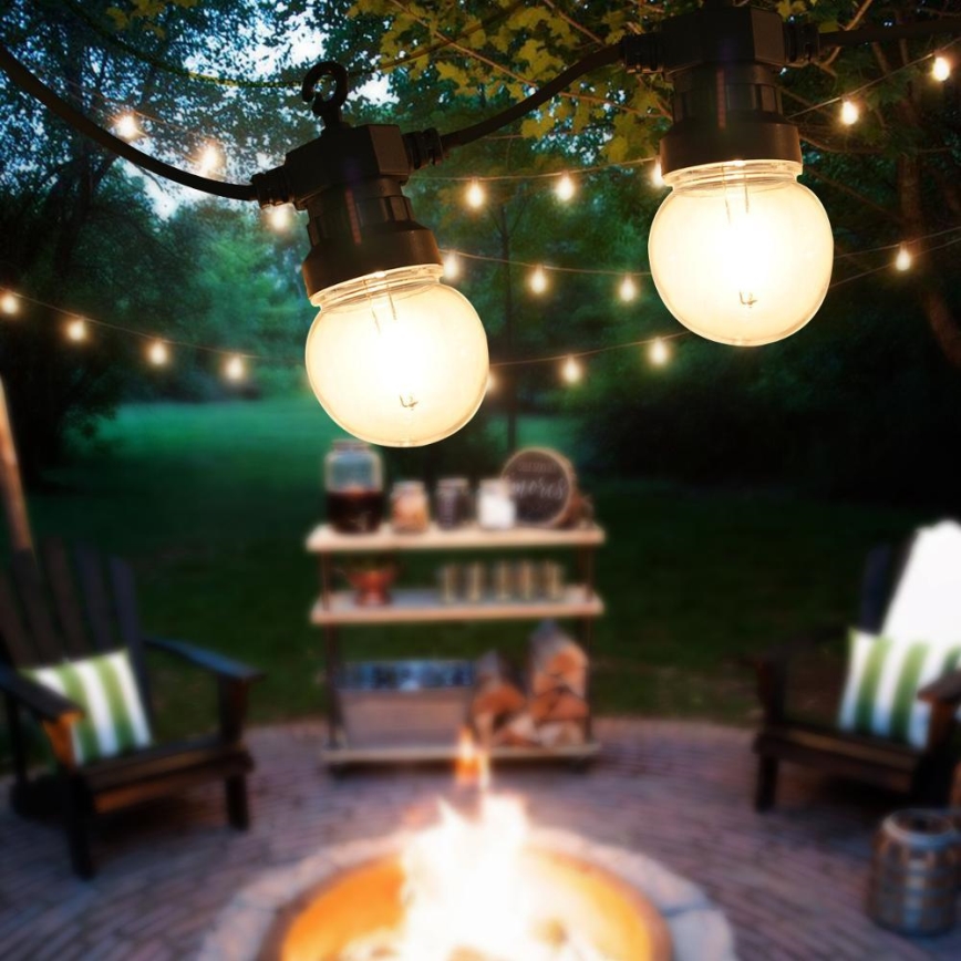 LED dekorativ utomhusslinga KRANS G45 10xE27/230V 8m IP44 varm vit