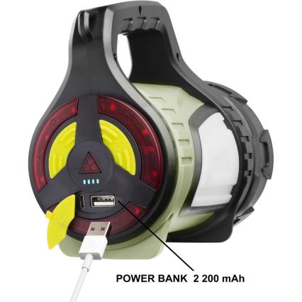 Dimbar LED-utomhuslampa, uppladdningsbar med powerbankfunktion LED/21W/4400 mAh IP44