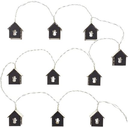 LED Julbelysning 10xLED/2xAA 2,3m varmvit