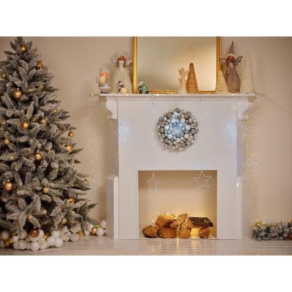 LED juldekoration LED/2xLR44/varm vit snögubbe med ett träd