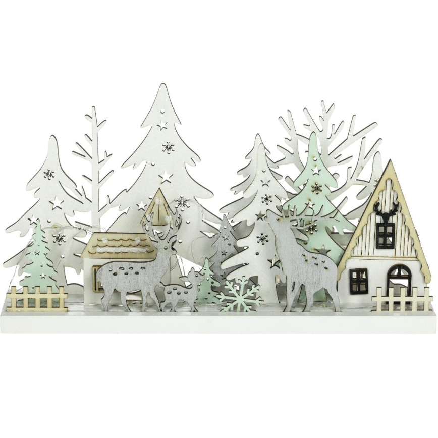 LED juldekoration LED/3xAAA/varm vit skog