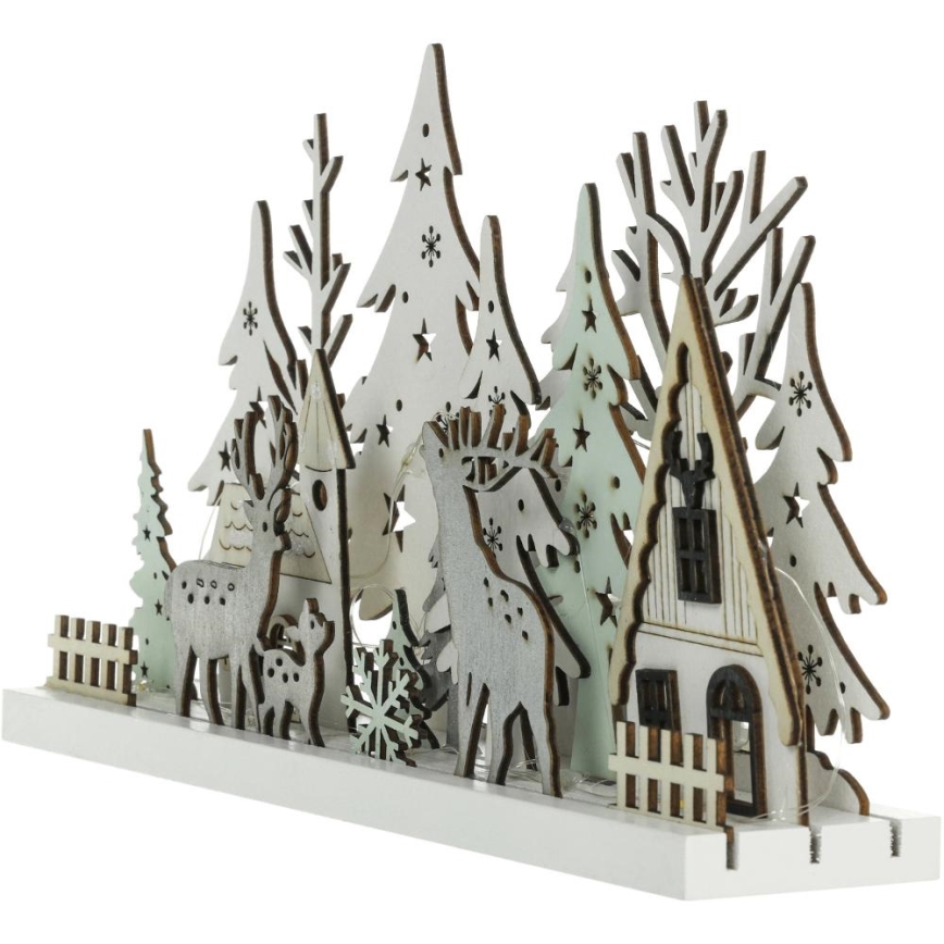 LED juldekoration LED/3xAAA/varm vit skog