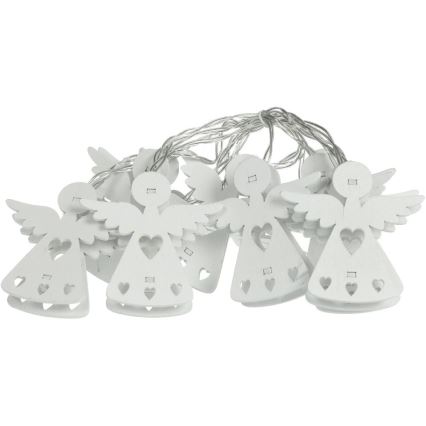 LED julkedja 10xLED/2xAA/varm vit 2m änglar