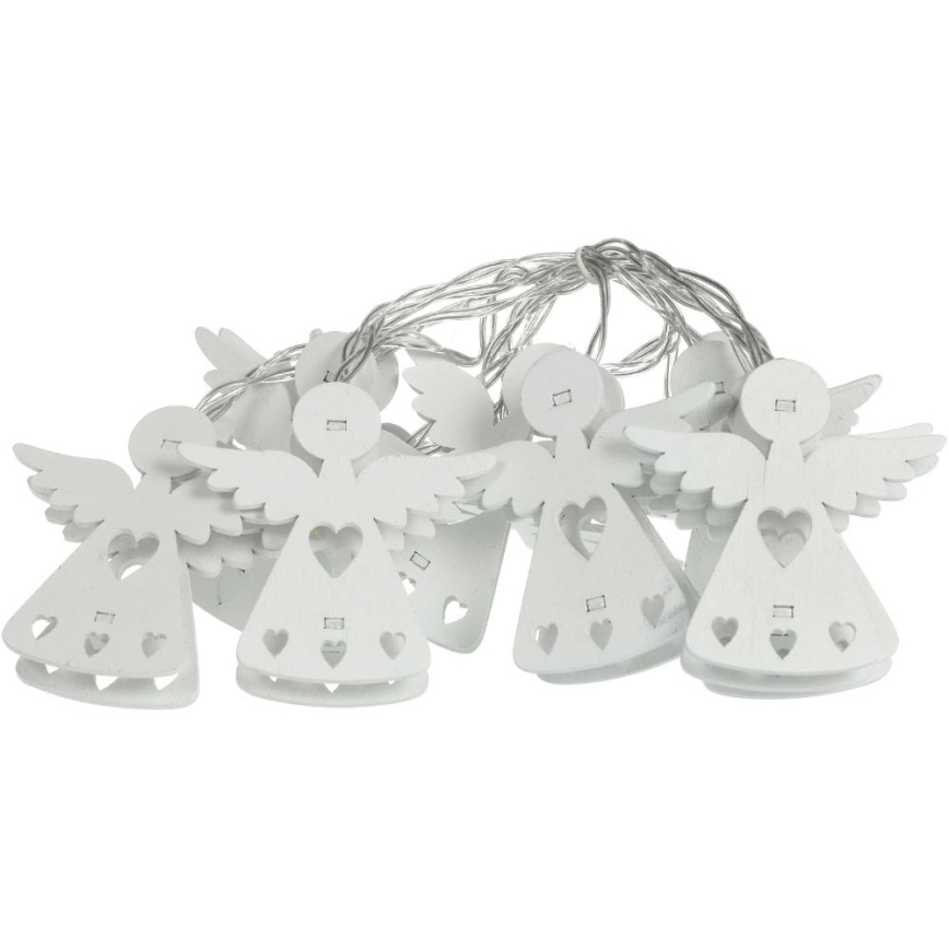 LED julkedja 10xLED/2xAA/varm vit 2m änglar