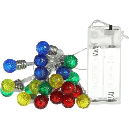 LED julkedja 20xLED/2xAA/varm vit 1,8m glödlampor