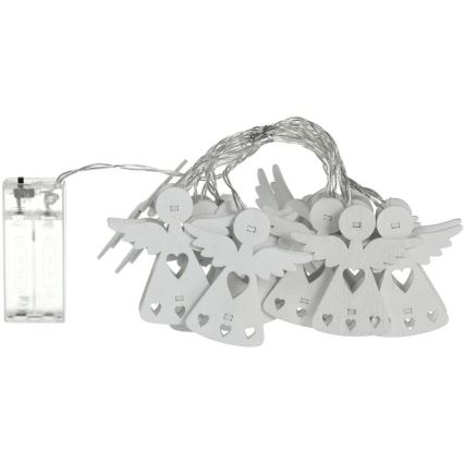 LED julgirlang 10xLED/2xAA/varmvit 2m änglar