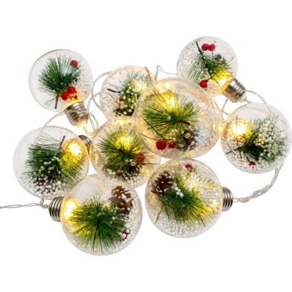 LED julslinga 10xLED/3xAAA/varmvit 2,1m kulor