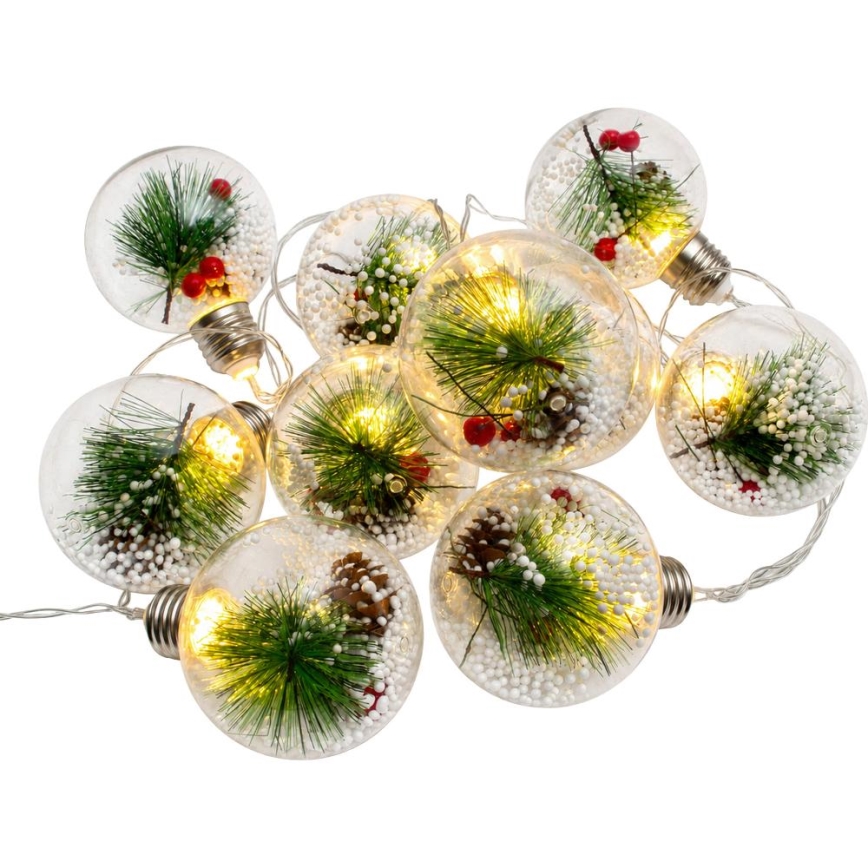 LED julslinga 10xLED/3xAAA/varmvit 2,1m kulor