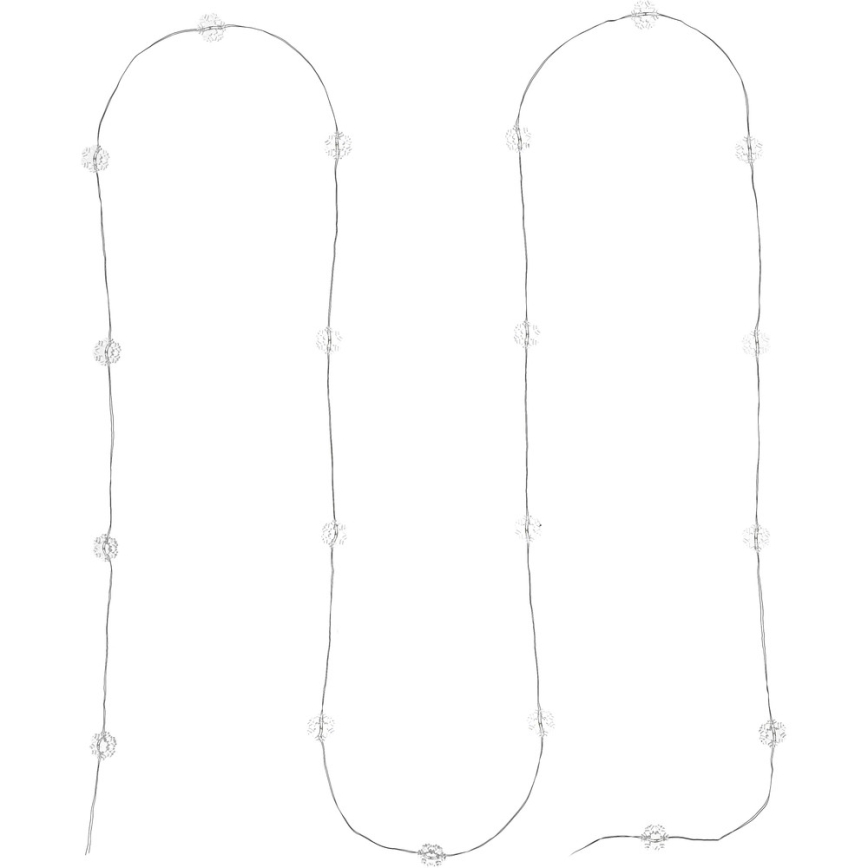 LED julslinga 20xLED/2xAA 2,3m kallvit