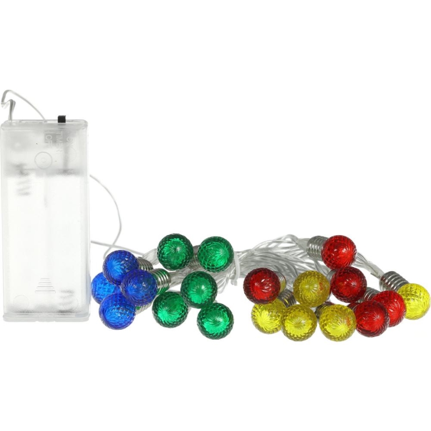 LED julbelysning 20xLED/2xAA/varmvit 1,8m lampor