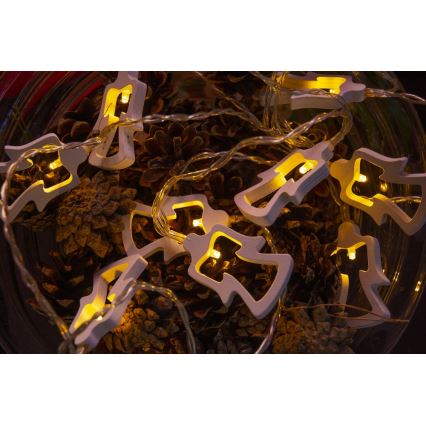 LED-slinga 10×LED/2×AA 1,8 m varmvit