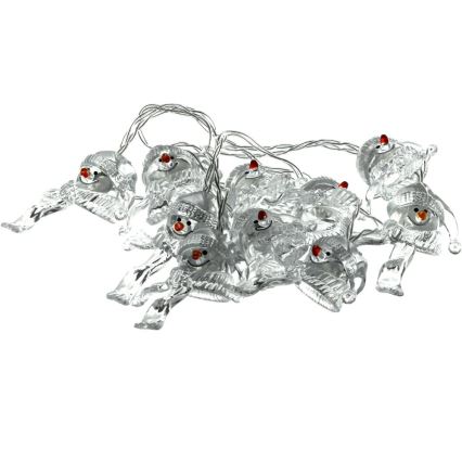 LED-slinga 10xLED/2xAA/varmvit 1,65m snögubbar