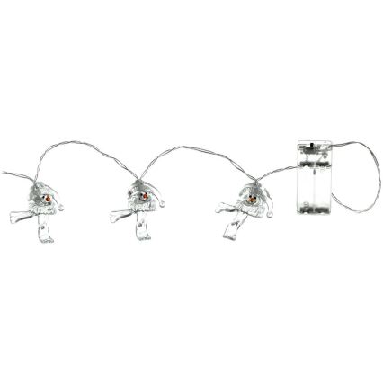 LED-slinga 10xLED/2xAA/varmvit 1,65m snögubbar