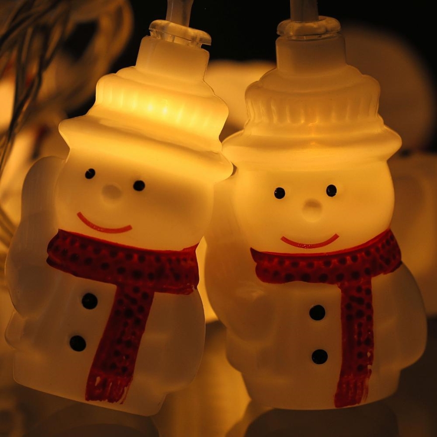LED-ljusslinga 20 LED / 3 x AA / varmvit / 3,3 m - snögubbar