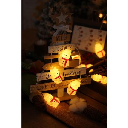 LED-ljusslinga 20 LED / 3 x AA / varmvit / 3,3 m - snögubbar