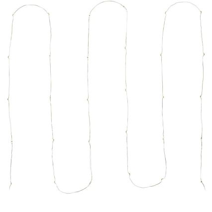 LED-ljusslinga 30xLED/3xAA 3,3m kallvit