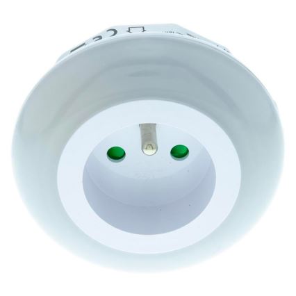 LED nattlampa  med skymningssensor  Data kontakt  zásuvkou LED/0,6W/230V