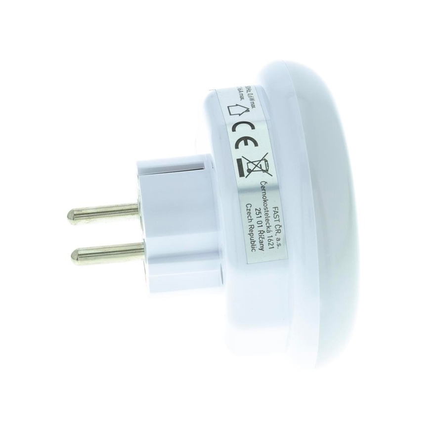 LED nattlampa  med skymningssensor  Data kontakt  zásuvkou LED/0,6W/230V