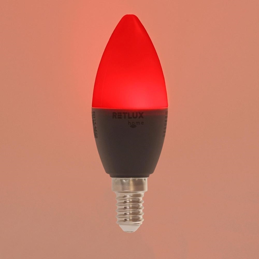 LED RGBW Dimbara glödlampan C37 E14/4,5W/230V 2700-6500K Wi-Fi Tuya