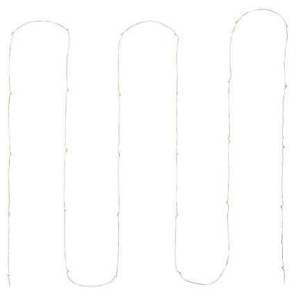 LED-ljusslinga 30xLED/3xAA 3,3m varmvit