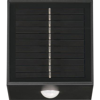 LED solcellsvägglampa med inbyggd sensor LED/1W/3,7V 1200 mAh IP44 svart