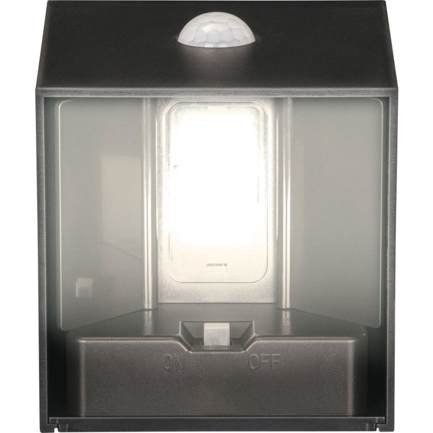 LED solcellsvägglampa med inbyggd sensor LED/1W/3,7V 1200 mAh IP44 svart