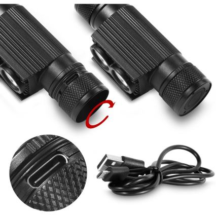 LED Dimbart uppladdningsbart aluminium pannlampa LED/2600 mAh IP65