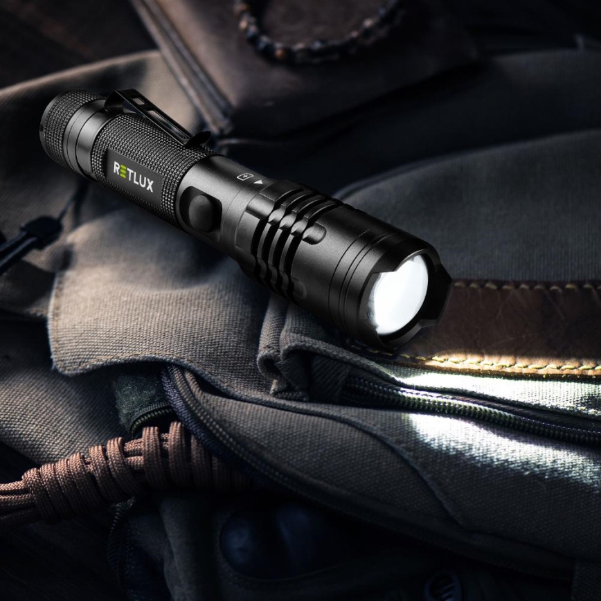 LED Uppladdningsbar ficklampa i aluminium med strömbanksfunktion LED/2000 mAh 1000 lm IP22