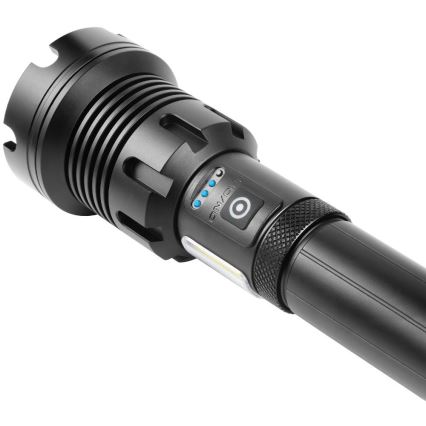 LED uppladdningsbar aluminiumficklampa med powerbankfunktion LED/4400 mAh 2200 lm IP44