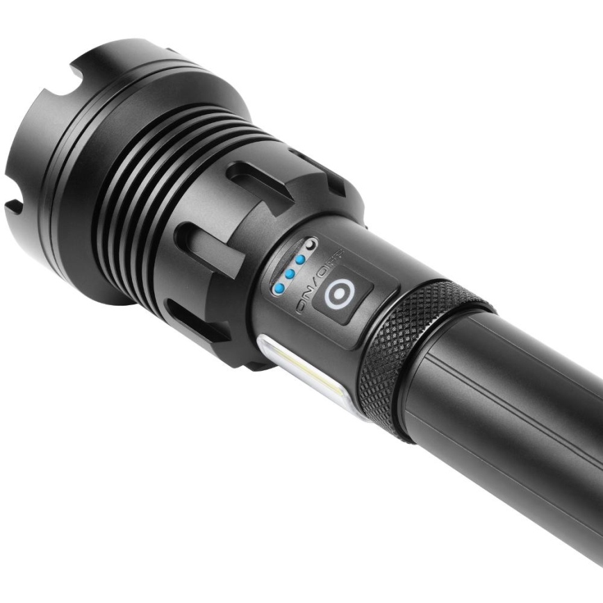 LED uppladdningsbar aluminiumficklampa med powerbankfunktion LED/4400 mAh 2200 lm IP44