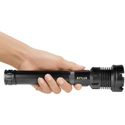 LED uppladdningsbar aluminiumficklampa med powerbankfunktion LED/4400 mAh 2200 lm IP44