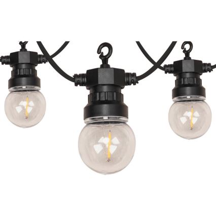 LED utomhus dekorationsslinga GIRLANDA G45 10xE27/230V 8m IP44 varmvit