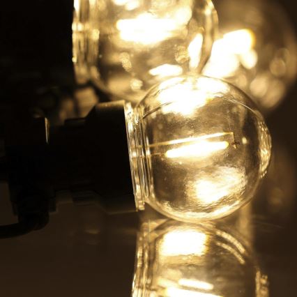 LED utomhus dekorationsslinga GIRLANDA G45 10xE27/230V 8m IP44 varmvit