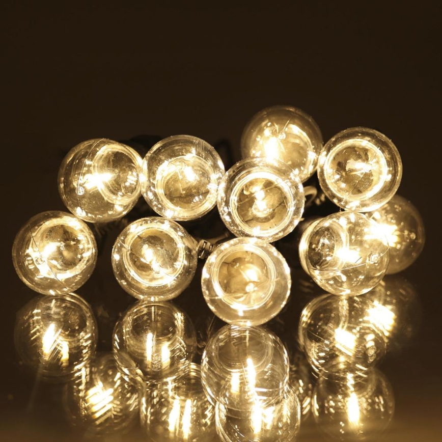 LED utomhus dekorationsslinga GIRLANDA G45 10xE27/230V 8m IP44 varmvit