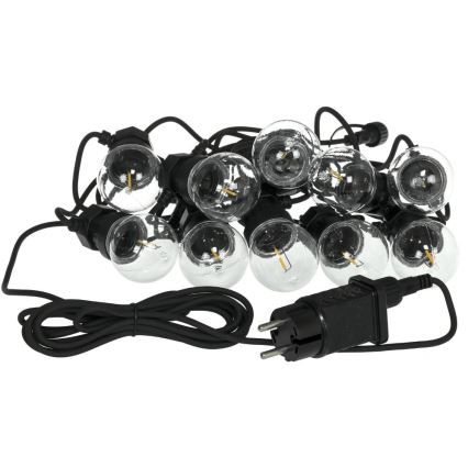 LED utomhus dekorationsslinga GIRLANDA G45 10xE27/230V 8m IP44 varmvit