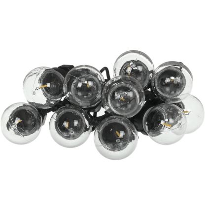 LED utomhus dekorationsslinga GIRLANDA G45 10xE27/230V 8m IP44 varmvit