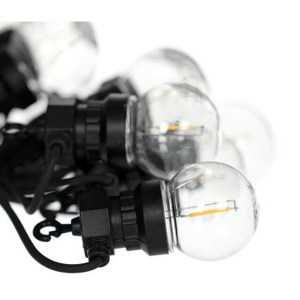LED utomhus dekorationsslinga GIRLANDA G45 10xE27/230V 8m IP44 varmvit