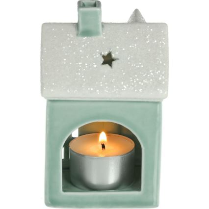 ljus porslinshus 11,1 cm mint